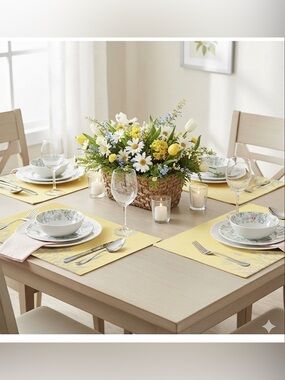 Yellow Floral Placemat Set of 4